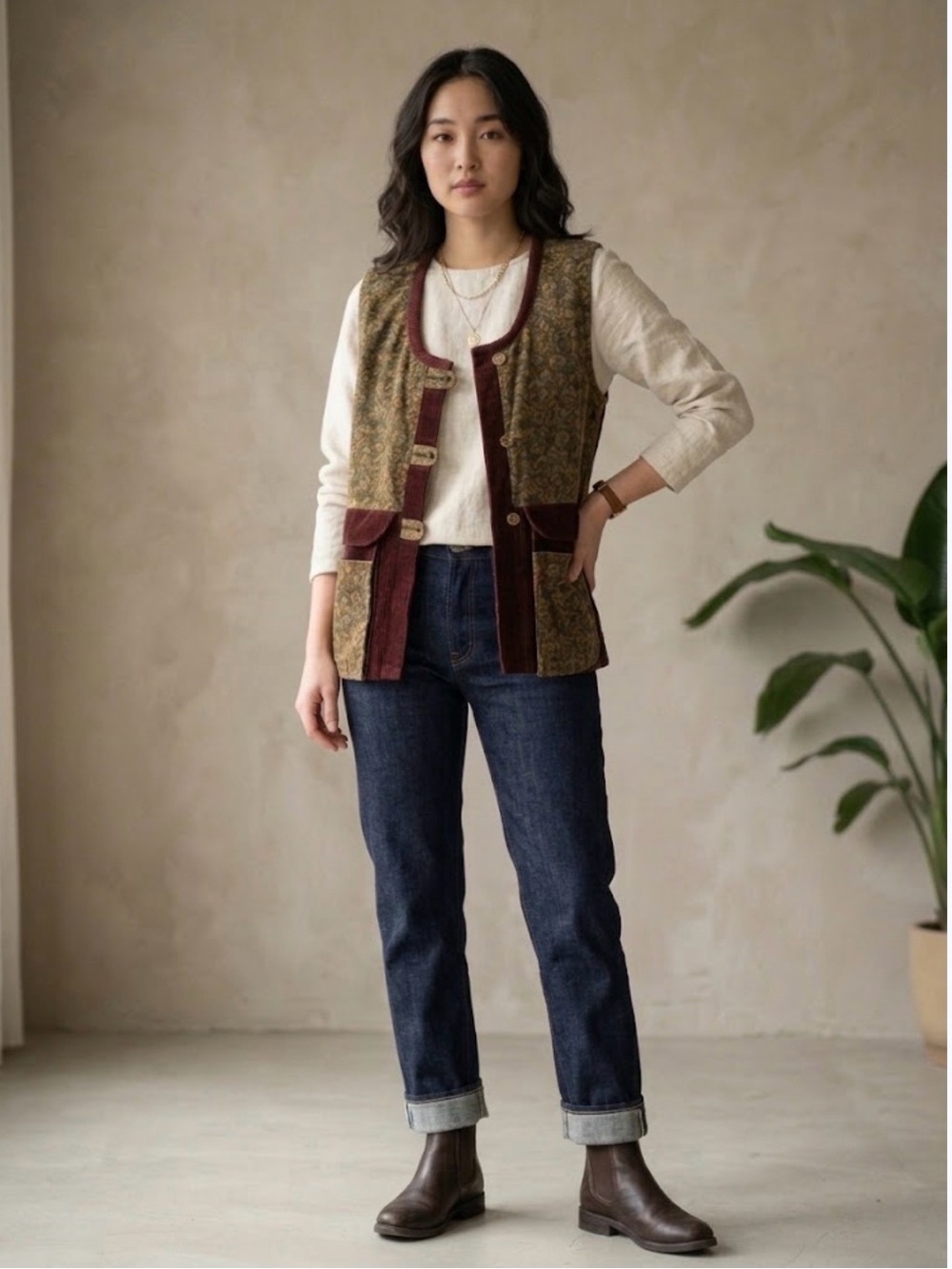 Vintage Corduroy Utility Style Vest